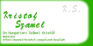 kristof szamel business card
