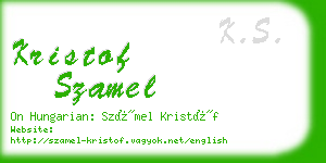 kristof szamel business card